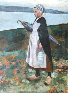 Jeune Bretonne Au Pot A Lait by Amelia H. Lundahl