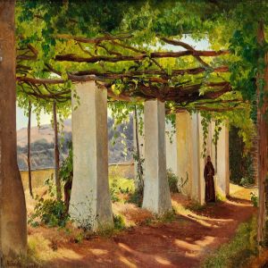 A Monk In A Pergola, Afternoon Light by Anders Christian Lunde