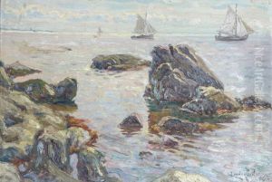 Segelbatar Vid Klippor by Justus Lundegard