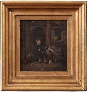 Spelemann Og Jente by Theodor Henrick Lundh
