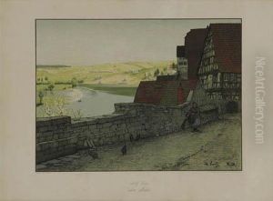 Zwei Stadtansichten by Adolf Luntz