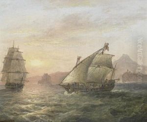 An Armed Leghorn Polacca Converging On A Frigate Off The Isle Of Ischia, Near Naples