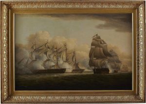 A Naval Engagement Between The English And The French Fleet