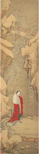Lady In Snowscape - view 1