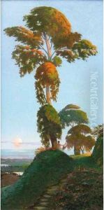 Homme Jouant De La Lyre Sous Un Arbre by Andre Pierre Lupiac