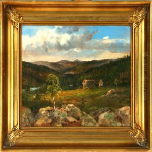Vilhelm Luplau: Summer Landscape From Norway. Signed And Dated W. Luplau 1856 by Vilhelm Luplau