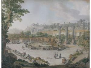 Vue Du Temple De Serapis A Pozzuoli by Giovanni Battista Lusieri
