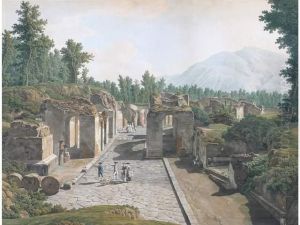Promeneurs Dans Les Ruines by Giovanni Battista Lusieri