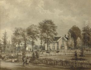 Strolling Past Plattenberg Near Maarn by Petrus Josephus Lutgers