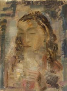 Frauenbildnis by Oskar Wilhelm Luthy