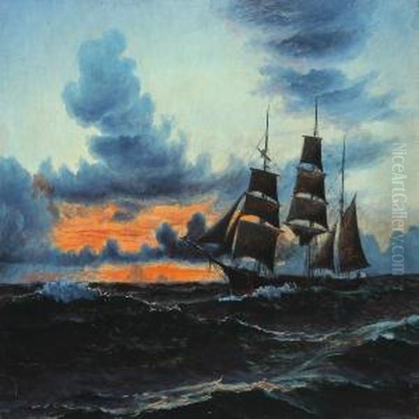 Seascape With Sailing Ship - view 1