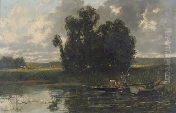 Flusspartie Mit Fischern In Einem Boot - view 1