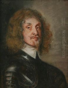 Portrait Of A Gnetleman, Believed To Be Sir Edmund Verney, Head And Shoulders, Wearing Armoured Tunic And White Collar, And Another, Portrait Of A Gentleman Believed To Be Sir John Verney, Head And Shoulders, Wearing Long Brown Wig