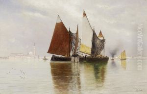 A Serene Summer Day Off Venice With The Isola Di San Giorgio Maggiore by Ascan Lutteroth