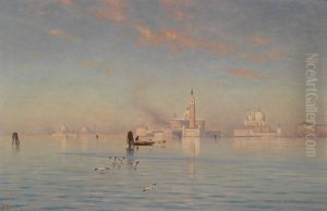 Bacino Di San Marco Con Veduta Di San Giorgio Maggiore E Santa Maria Della Salute by Ascan Lutteroth