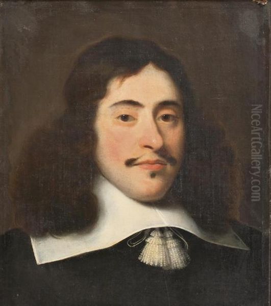 Portrait Of A Gentleman, Bust-length, In A Black Costume With A White Collar - view 1