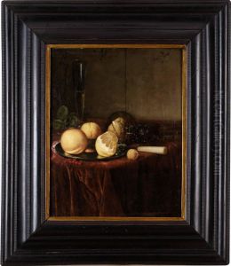 Stilleben Med Glas Och Citrusfrukter by Simon Luttichuys