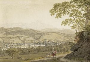 Ansicht Von St. Gallen Mit Der Klosterkirche by Johann Heinrich Luttringshausen