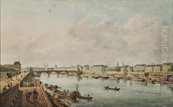 Vue De La Rive Gauche De La Seine Et Du Pont Royal Depuis Le Pont De La Concorde - view 1