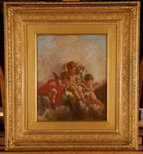 Cherubs And Garlands Of Flowers by Charles Augustus Henry Lutyens