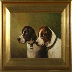 Portrait Of Two Sporting Dogs by N. A. Lutzen