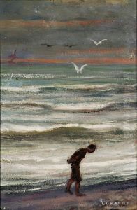 Paesaggio Marino Con Figura by Lazzaro Luxardo