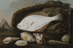Nature Morte Dans Un Paysage Aux Turbots Et Coquillages by Carstiaen Luyckx