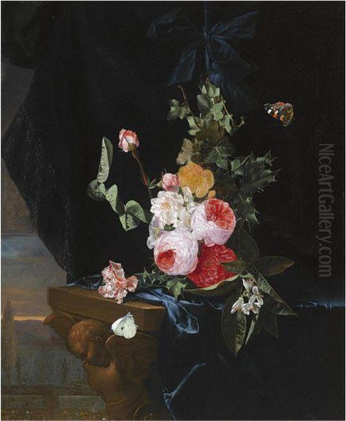 A Swag Of Roses And Thistle-leaf - view 1