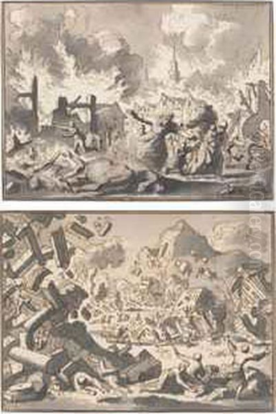 The Conflagration In The City Of Trondheim, Norway - view 1