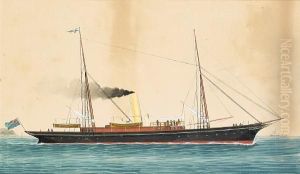 The Steam Yacht Laranda At Sea by Antonio Luzzo