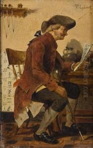 La Lettura Del Giornale by Theophile Lybaert