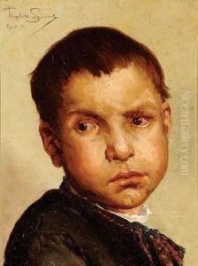 Portrait De Jeune Garcon, Gent by Theophile Lybaert