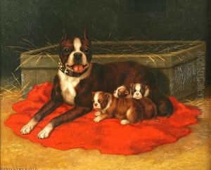 Proud Mother And Her Pups