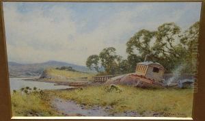 "gypsy Encampment At Beaumaris, Anglesey", Signed 'j. Lynas Gray', Inscribed With Title Verso by J.A. Lynas Gray