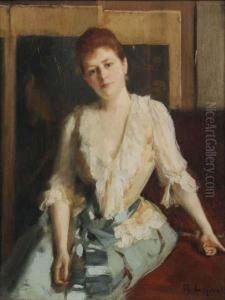 Jeune Femme Au Paravent Japonais