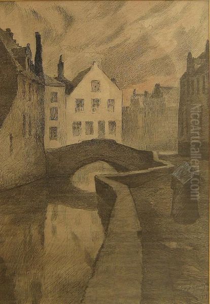 Figuur Naast Het Kanaal Te Brugge. - view 1