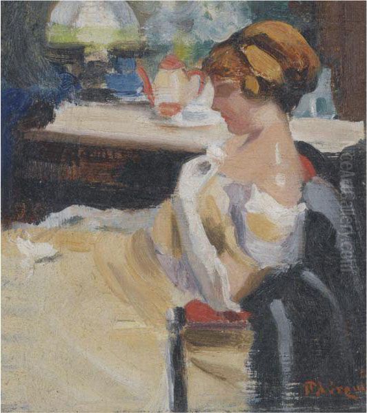 Seated Woman With White Gloves - view 1