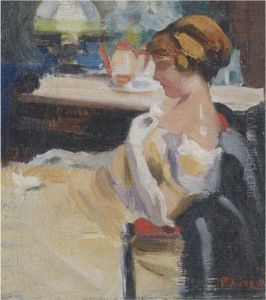 Seated Woman With White Gloves by Pericles Lytras
