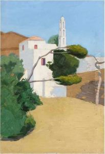 A Church In A Pine Forest by Pericles Lytras