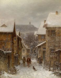Paesaggio Invernale Nel Taunus Con La Fortezza Di Falkenstein