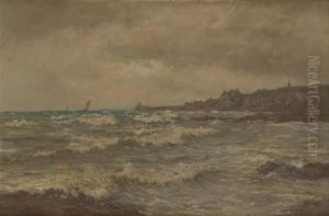 Voilier Sur Fond De Deferlante by John Mac Ghie