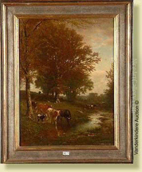 Vaches Au Bord Du Ruisseau - view 1