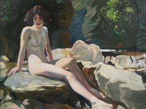 Study Of Anne Finlay Seated by Eric H. Beth Mac Robertson