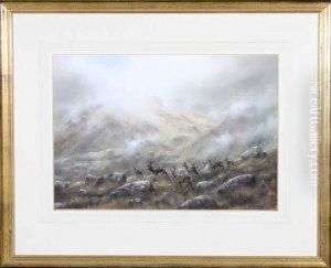 "on The Alert" - Deer In The Highlands by John Pherson Mac Ross