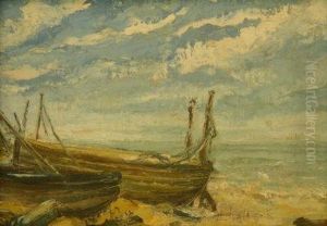 Macullum : Fishing Boats On The Shoreline by Hamilton Macallum