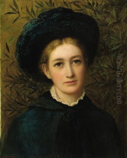 Portrait Of A Lady In A Green Hat - view 1
