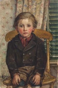 Young Boy Seated On A Chair