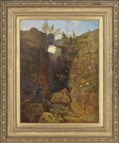 Self-portrait Of The Artist In A Rocky Landscape - view 1