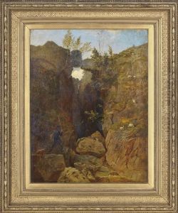 Self-portrait Of The Artist In A Rocky Landscape by Andrew MacCallum