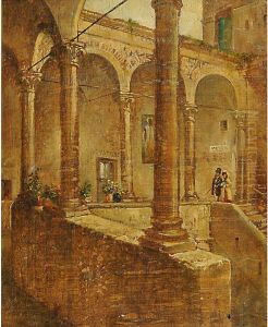 Nel Chiostro by Serafino Macchiati